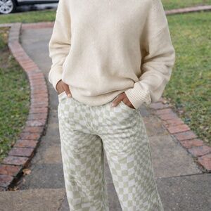 RSQ Green & Cream Checkerboard Jeans | Size 28 | Retro Skater Style 🍏